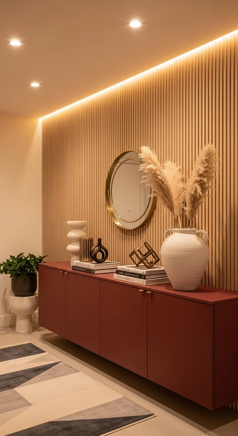 Birch Wood and Merlot Cabinet Harmony