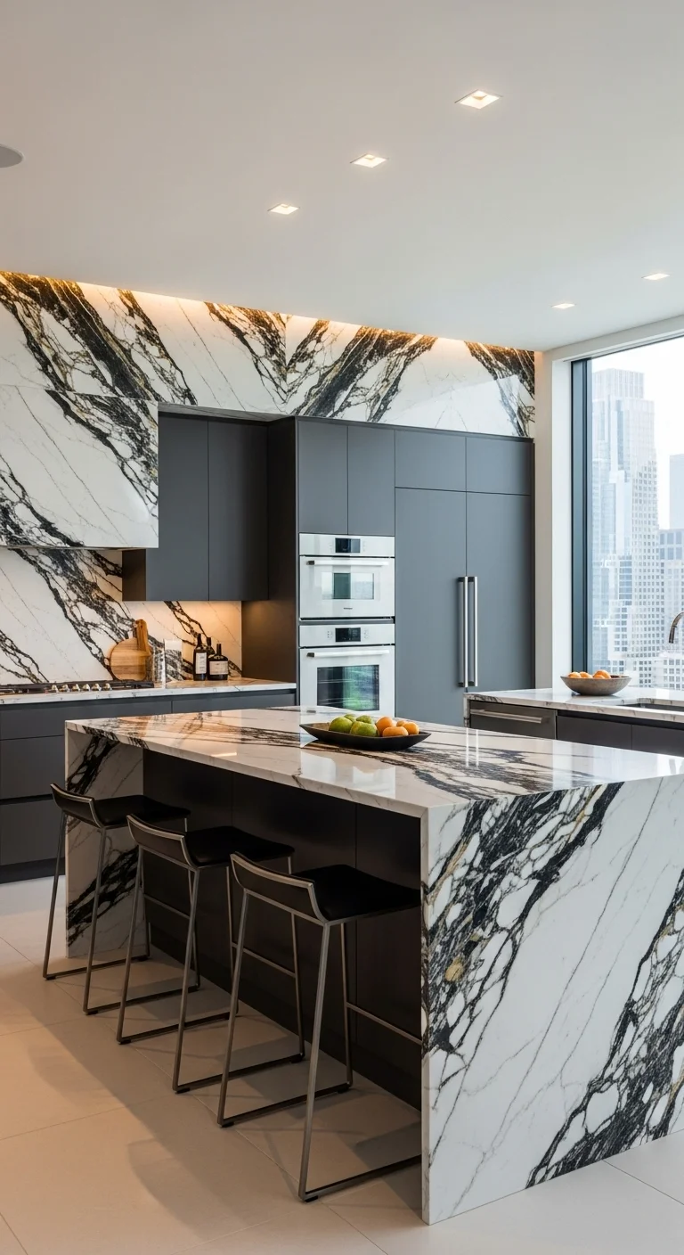 Bold Patterns in a Spacious Kitchen