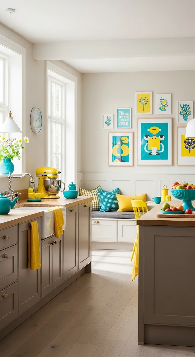 Bright Taupe with Pops of Color