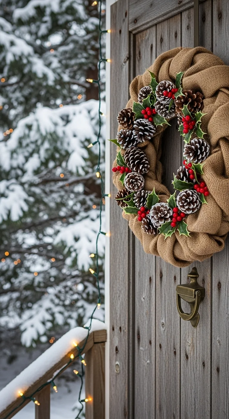 Burlap and Pinecone Wreaths