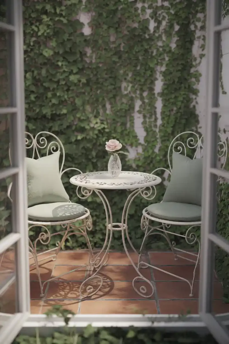 Charming Wrought Iron Bistro Set
