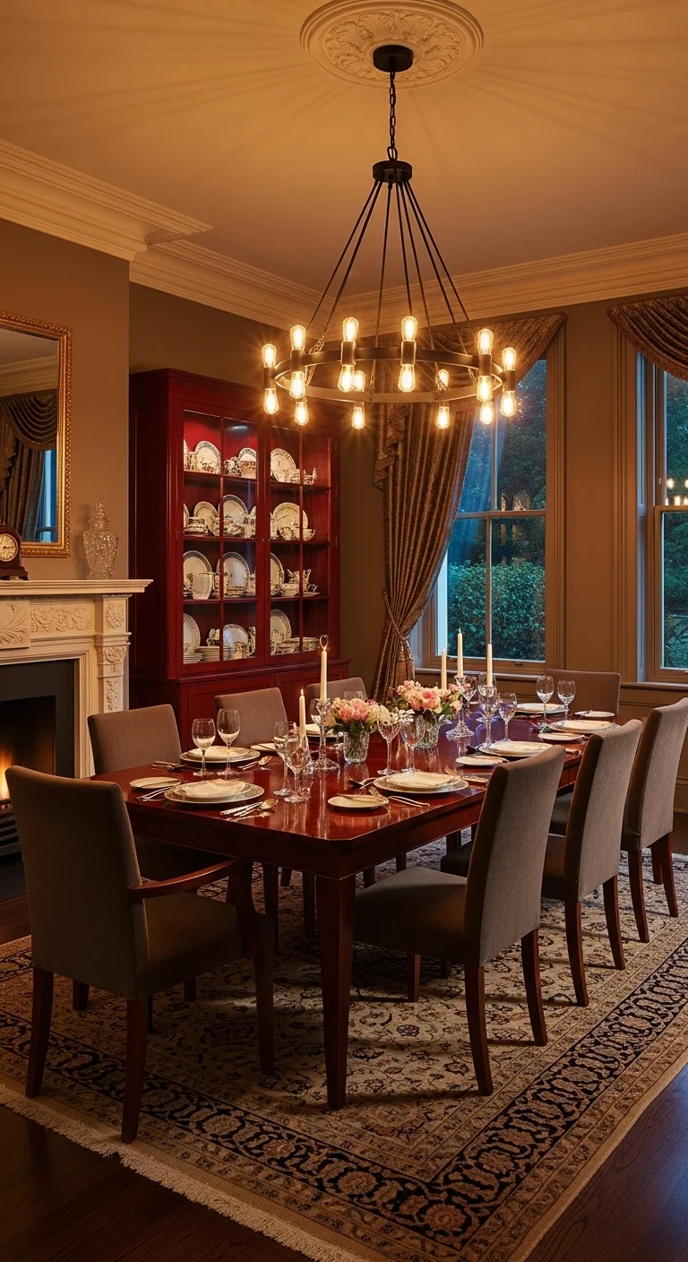 Cherry Wood and Wine Red Elegance