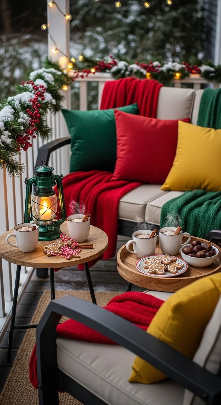 Cozy Seating with Festive Throws