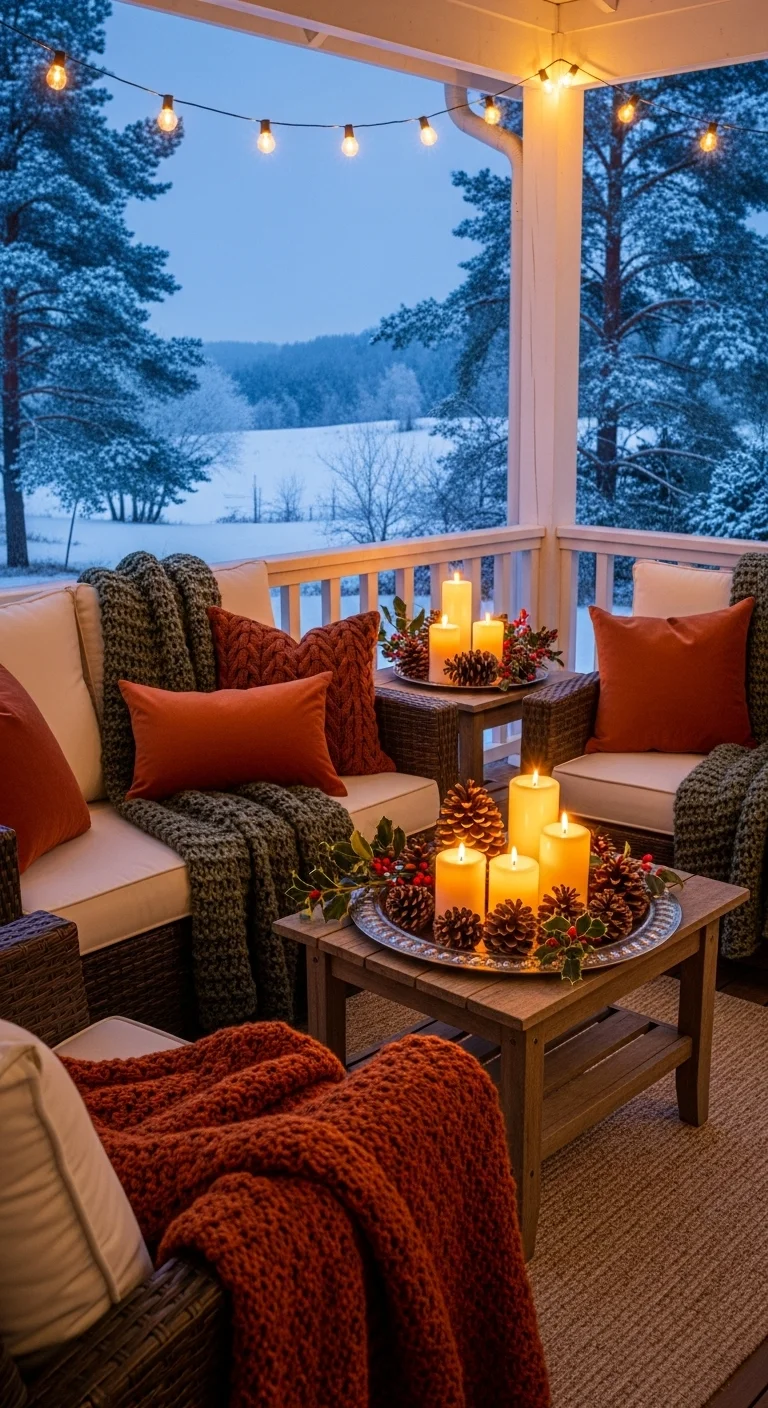 Cozy Sitting Area with Blankets