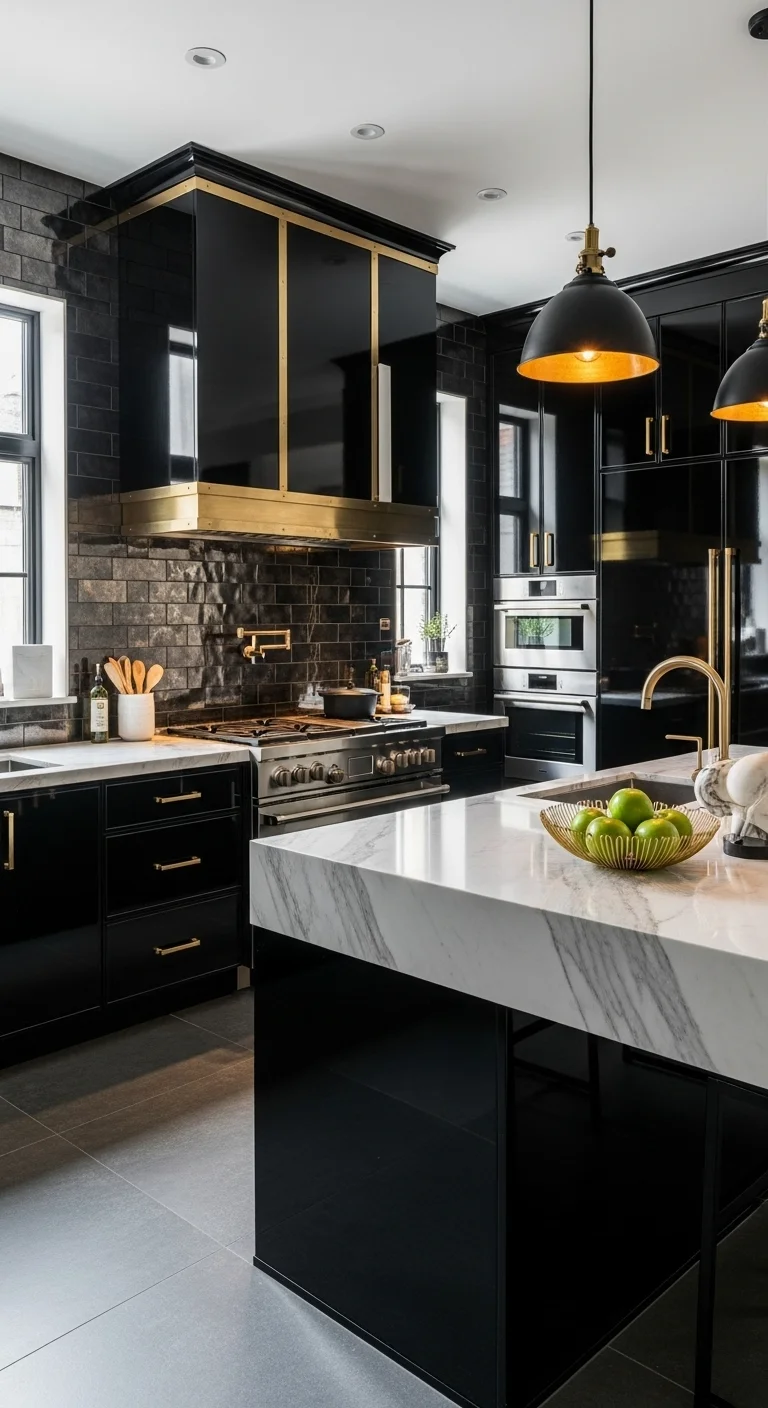Elegant Black Cabinets