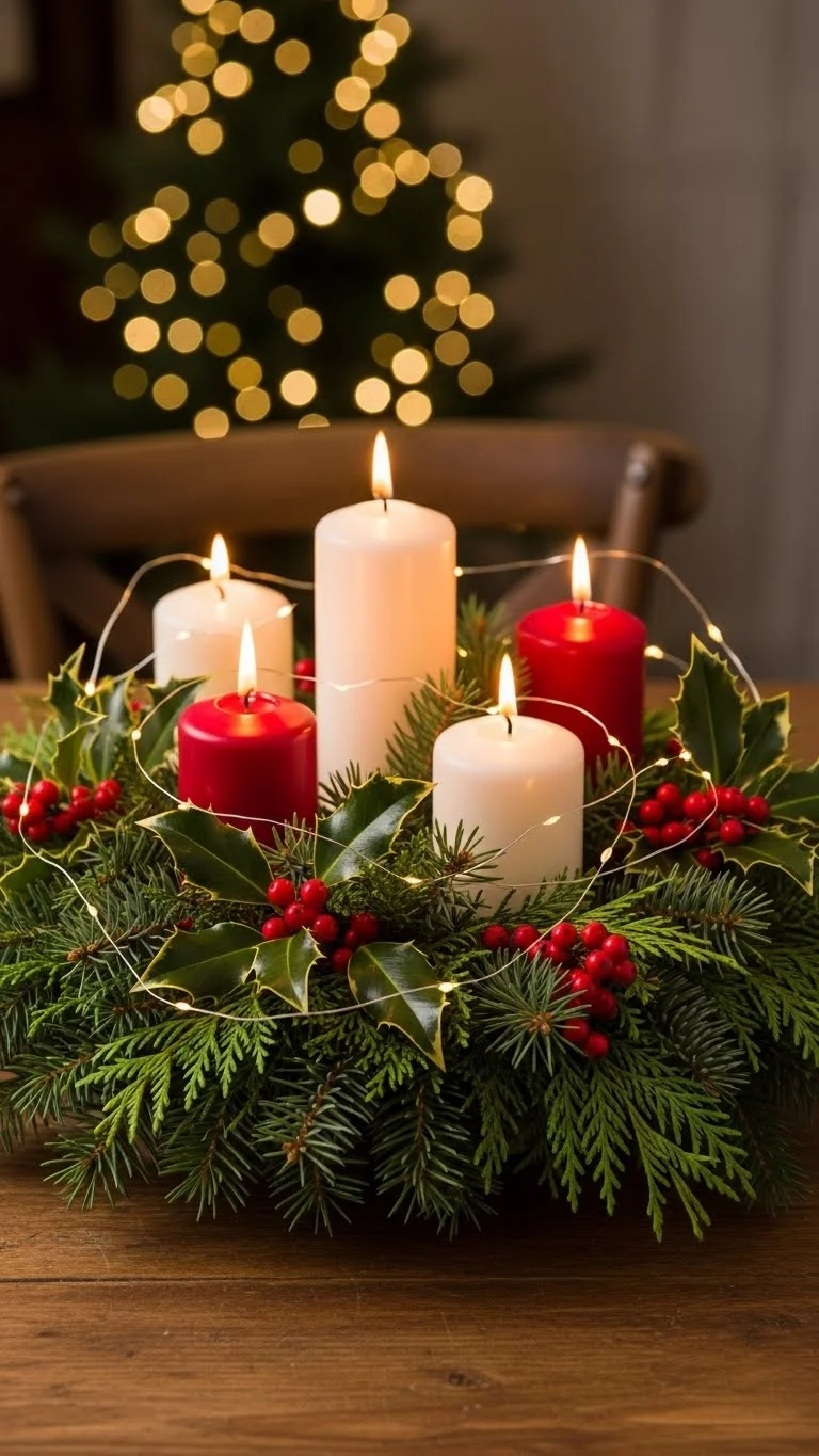 Elegant Evergreen Centerpieces