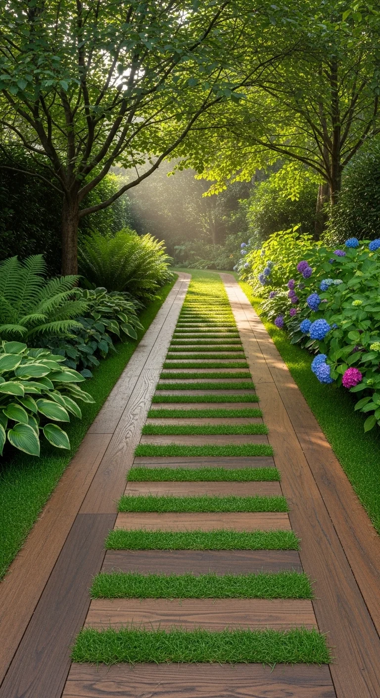 Elegant Wooden Plank Entrance