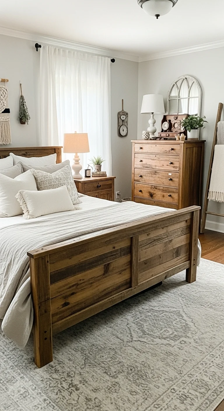 Farmhouse-Inspired Bedroom Retreat