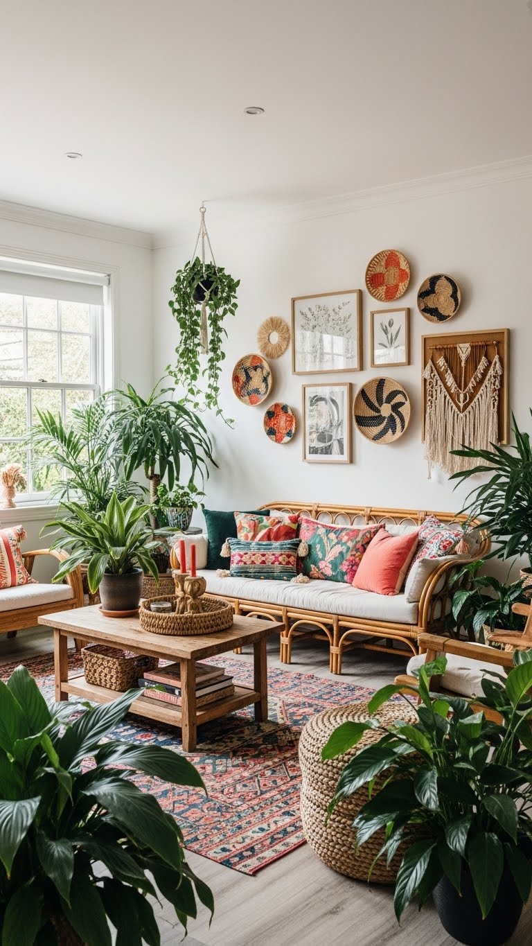 10 Boho-Tropical Living Room Ideas That Feel Free-Spirited & Vibrant