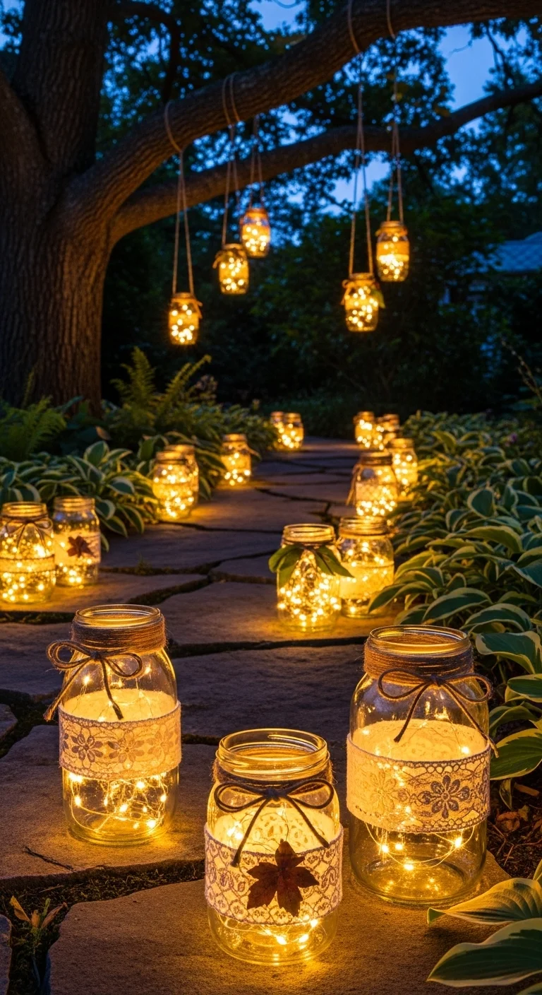Garden Lanterns from Jars