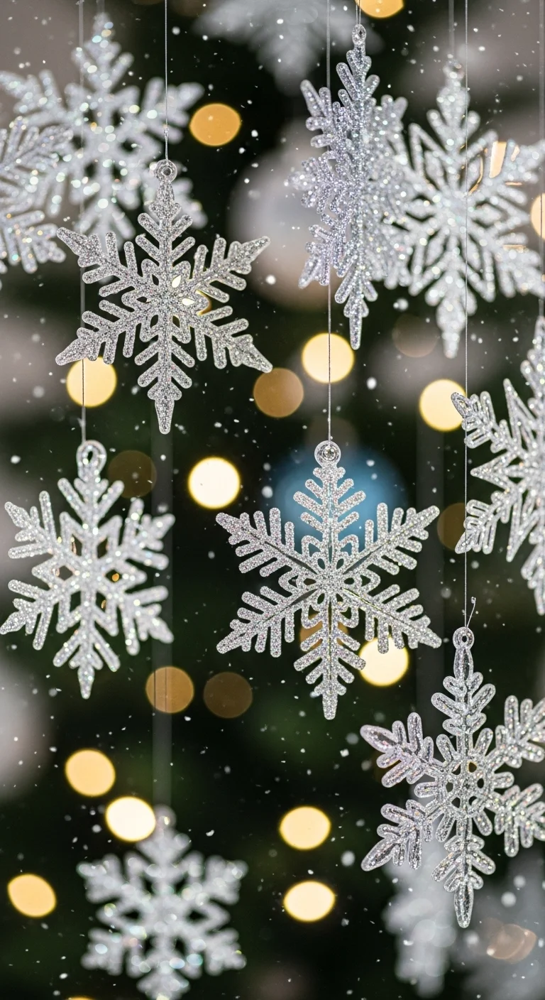 Glittering Snowflake Ornaments