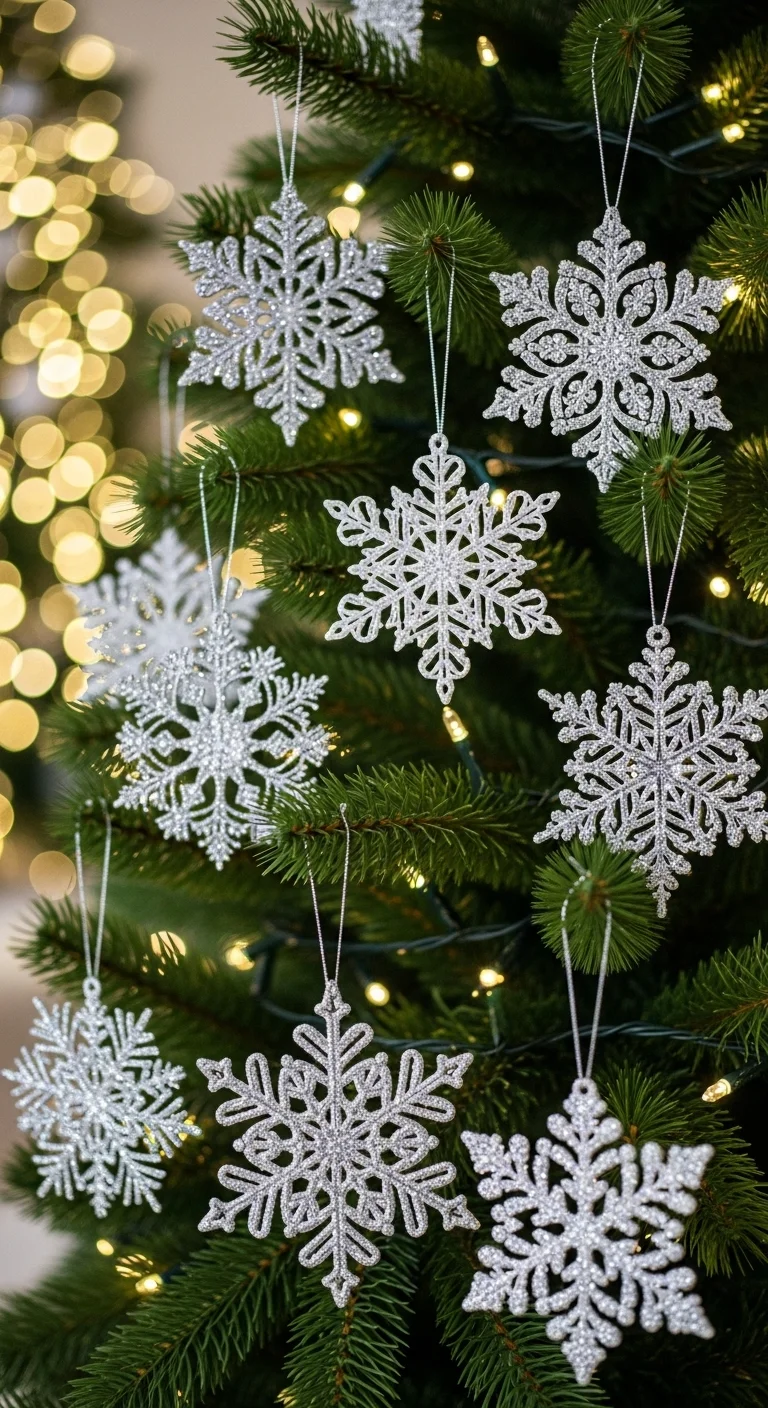 Glittering Snowflake Ornaments