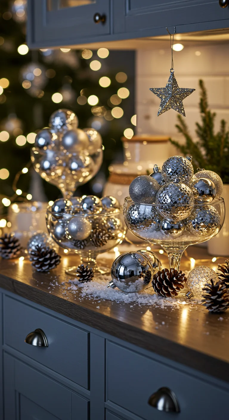 5. Sparkling Tree Ornaments: Bring the Festive Spirit to Your Countertops