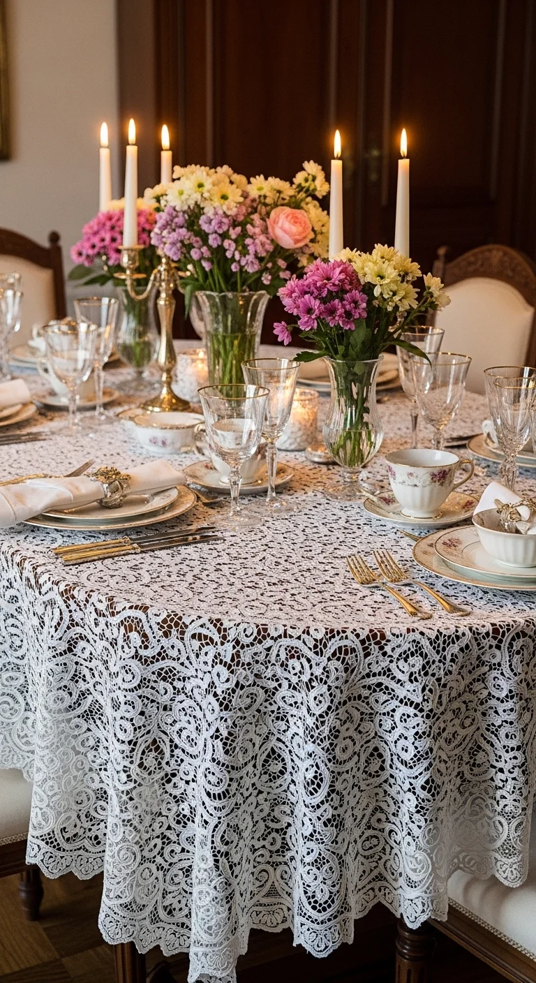 Intricate Lace Tablecloths