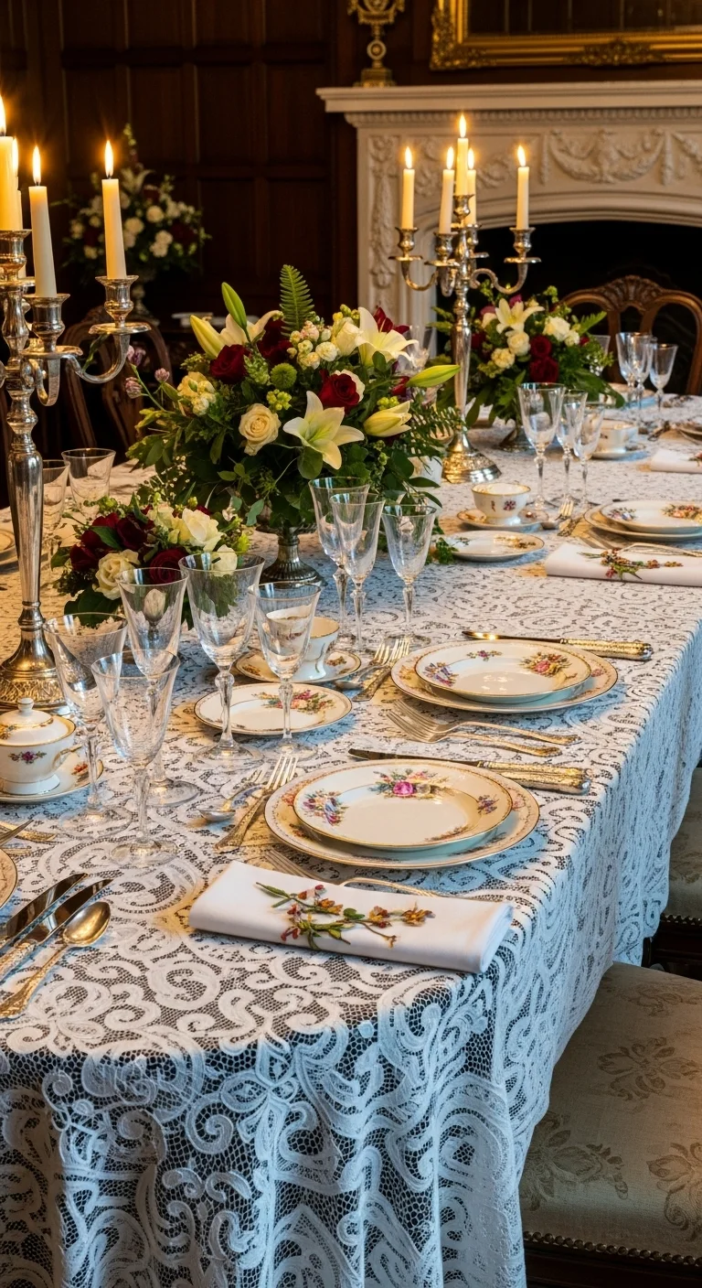 Intricate Lace Tablecloths