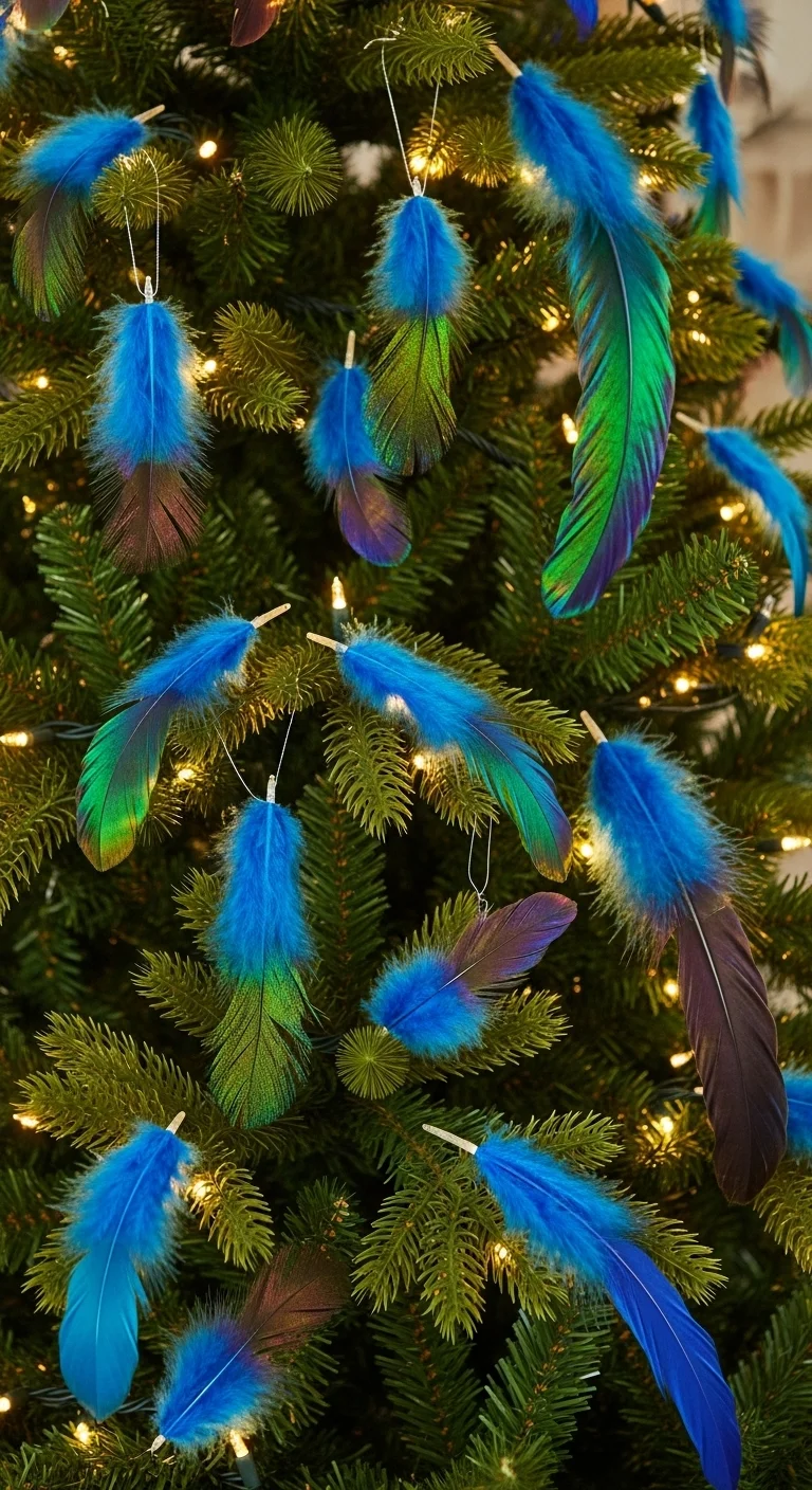 Iridescent Feather Ornaments