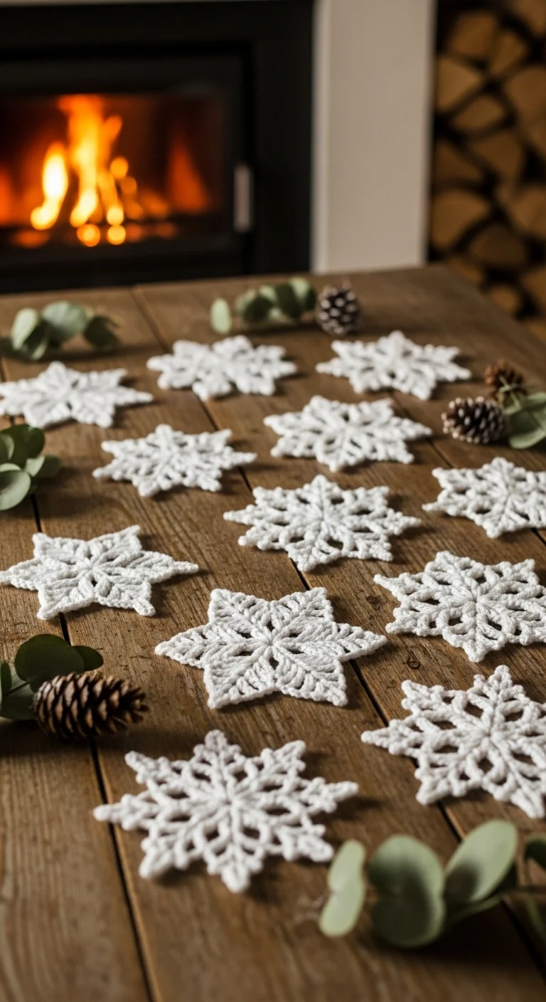 Knitted Snowflake Ornaments