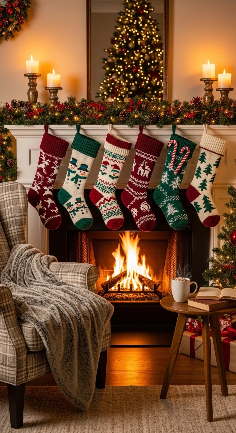Knitted Stockings by the Fire