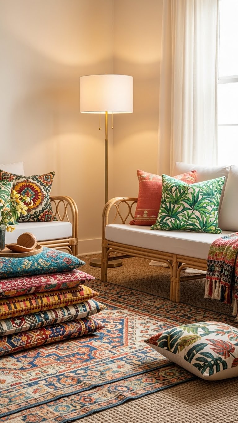 2. Eclectic Textiles for Comfort and Style