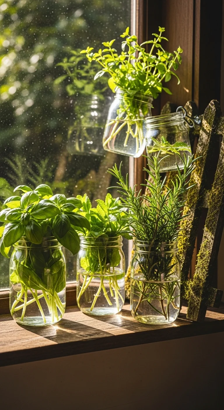 Mason Jar Herb Garden