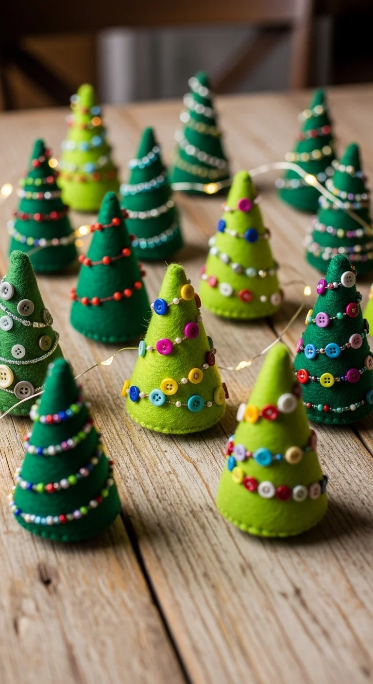 Miniature Felt Christmas Trees