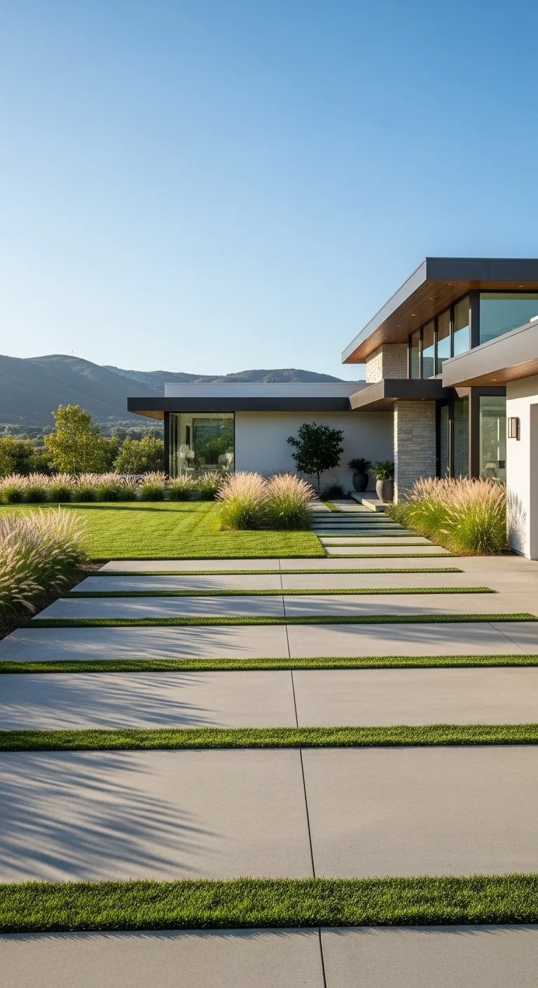 Modern Concrete with Green Inlays