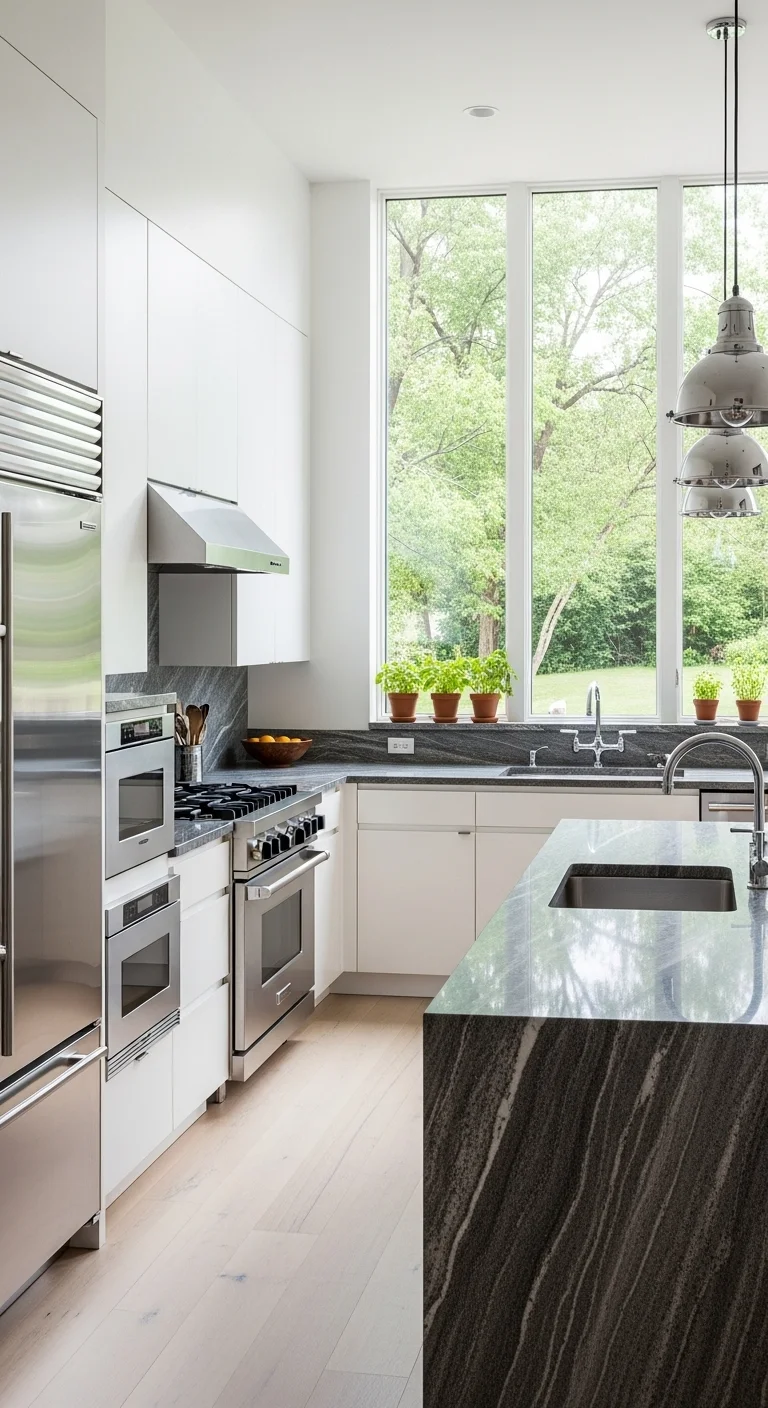 Modern Elegance with White Cabinets