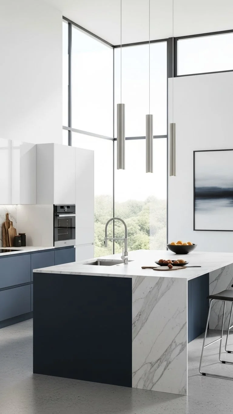 Modern Minimalism in Blue and White