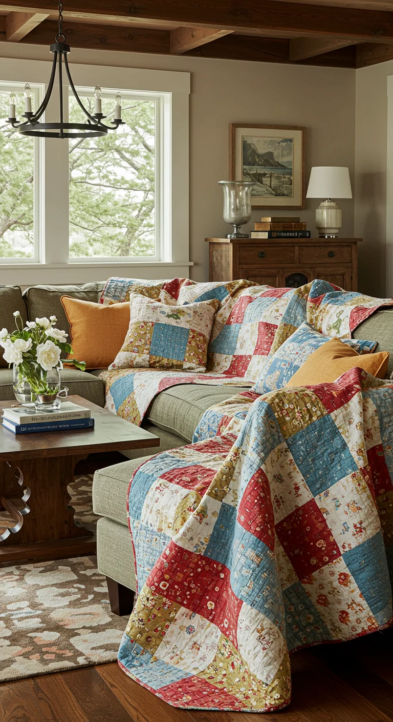 Patchwork Quilts as Decorative Throws