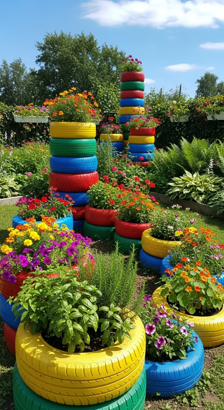 Recycled Tire Planters