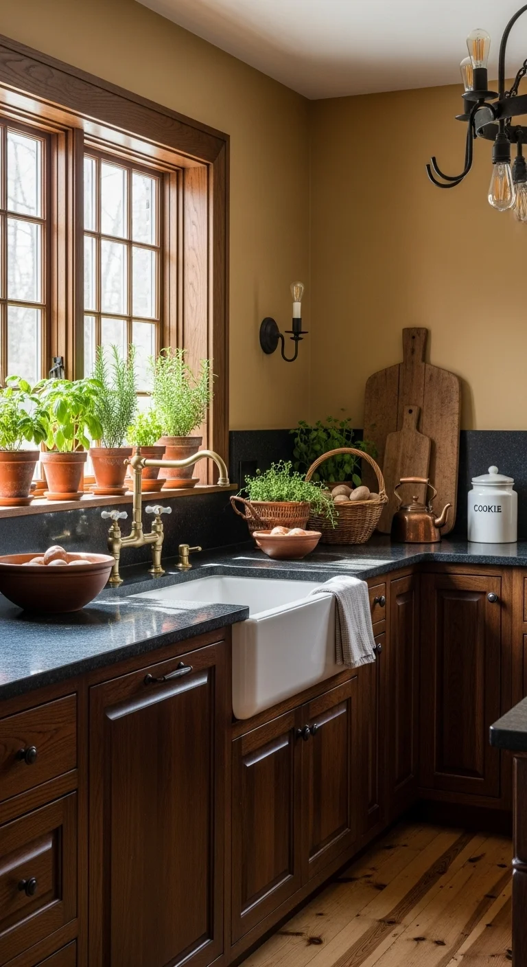 Rustic Charm with Dark Wood