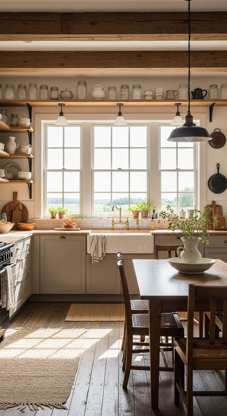 Rustic Charm with Open Shelving