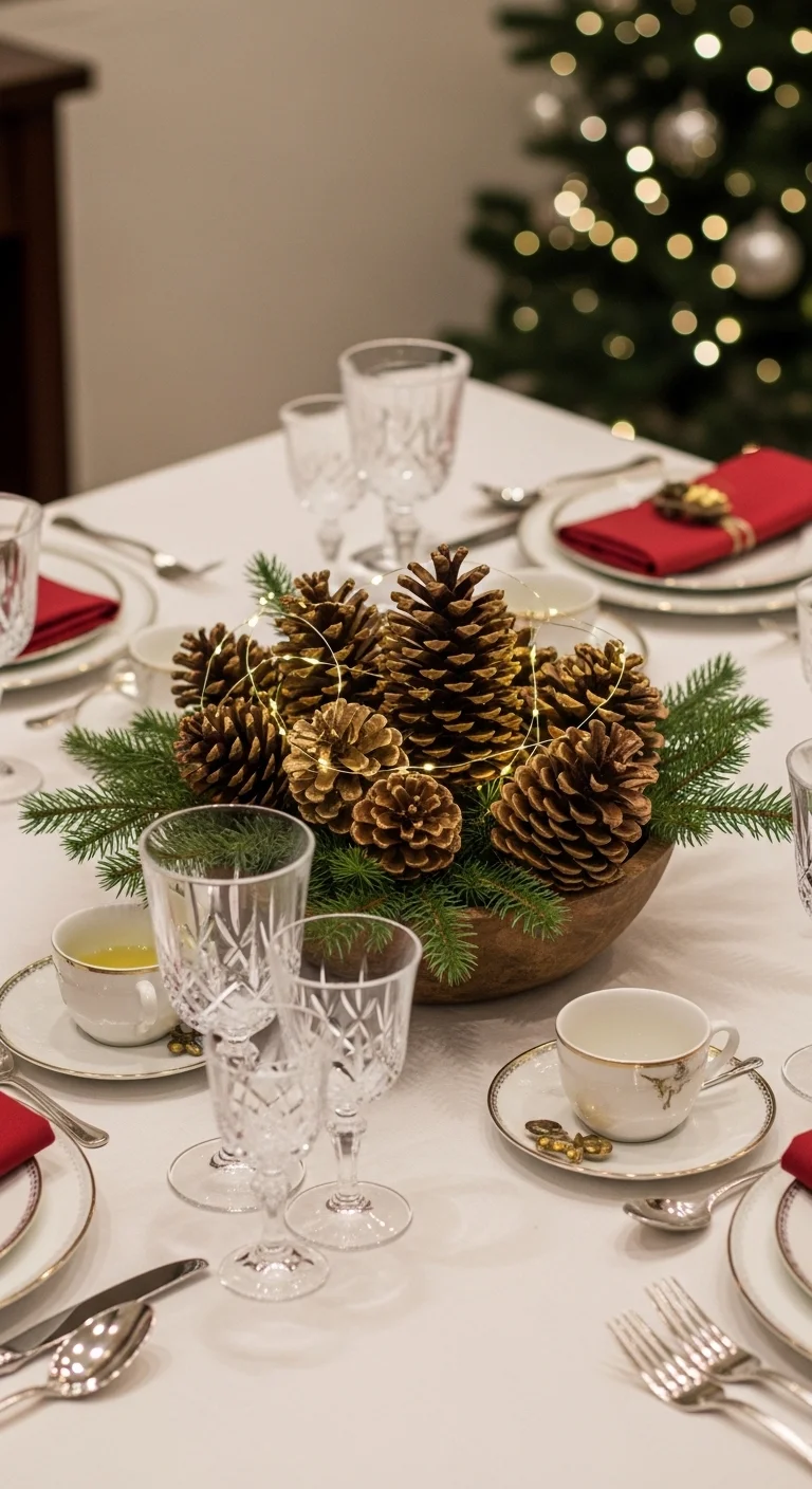 Rustic Pinecone Centerpieces