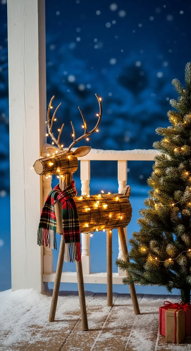 Rustic Wooden Reindeer