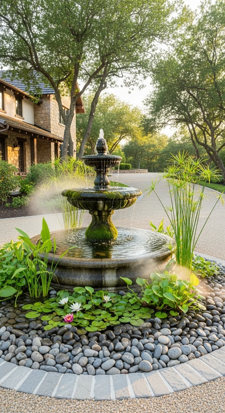 Serene Water Feature Driveway