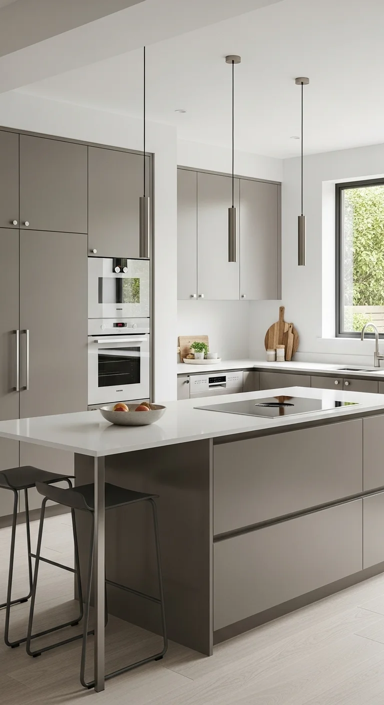 Sleek Taupe and White Modern Design