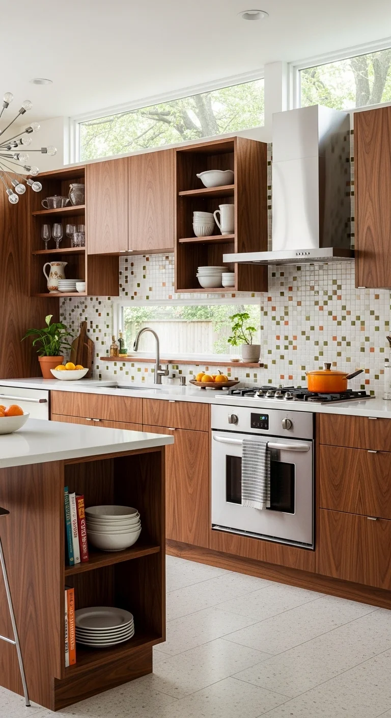 Sleek Walnut Cabinets