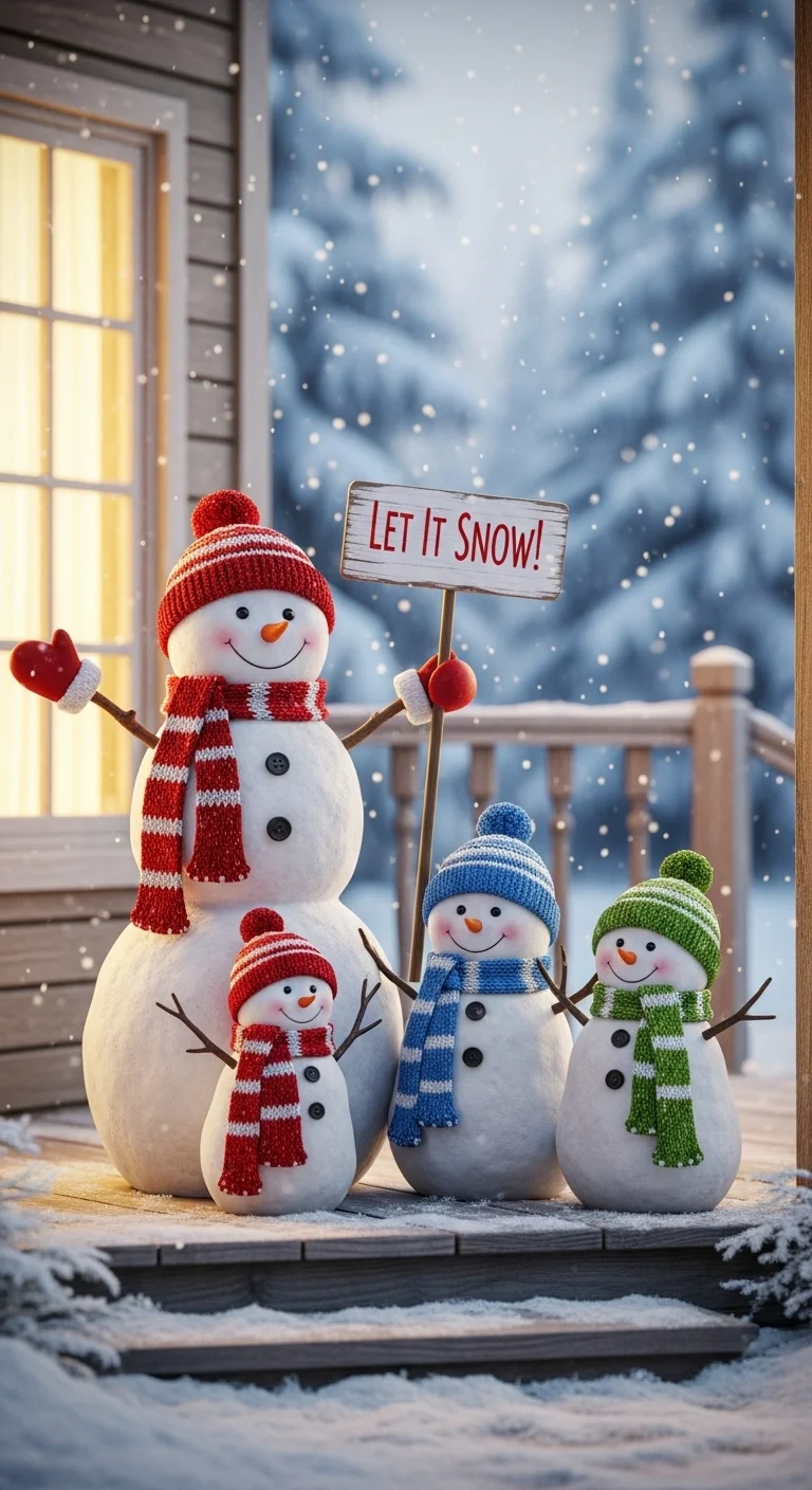 Snowman Family Decor