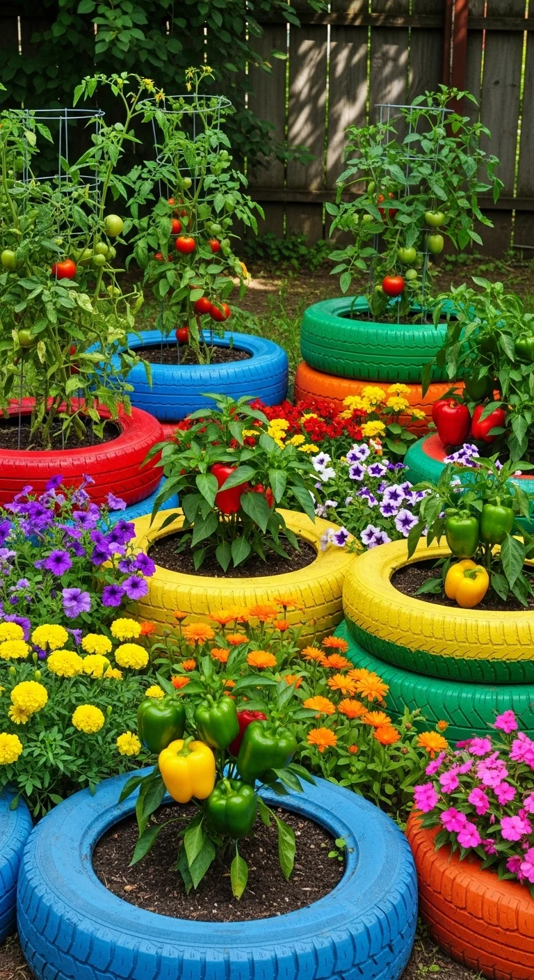 Vegetable Garden in a Tire