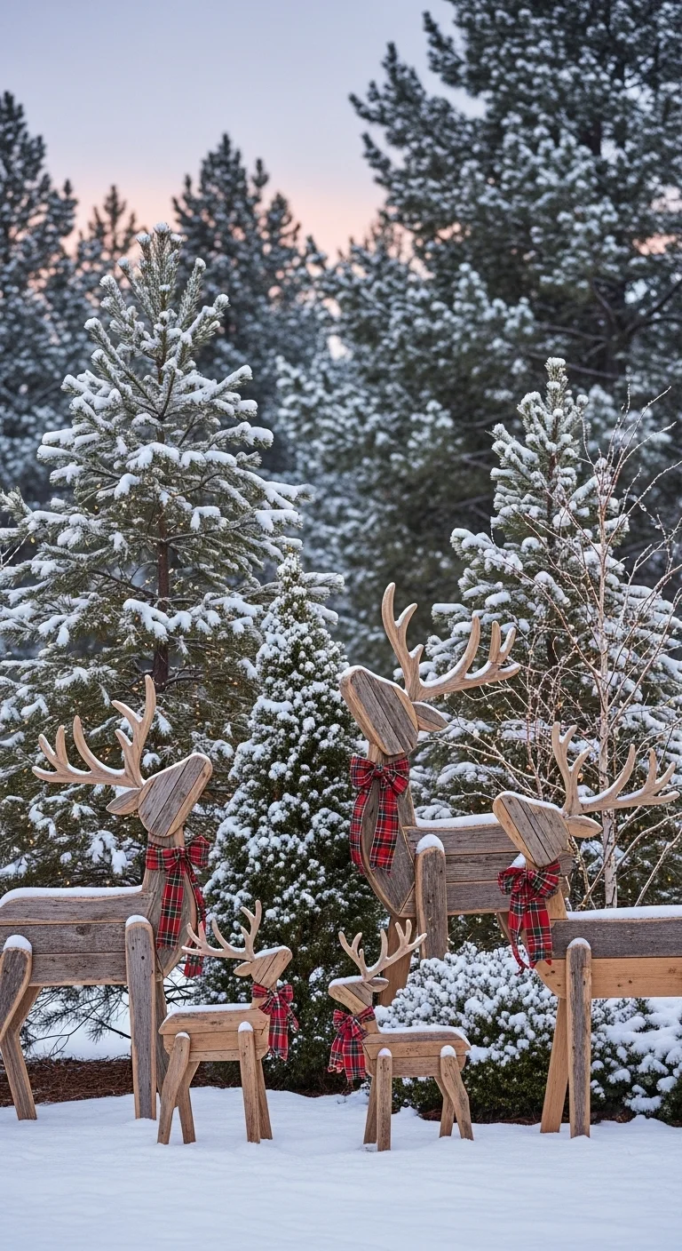 Wooden Reindeer Silhouettes